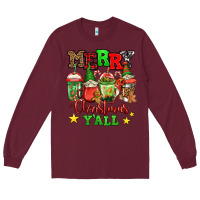 Burgundy merry Christmas y'all gnome coffee Long Sleeve Tee - Jasminsmagicworld