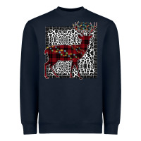 Navy Christmas Deer Heavyweight Sweatshirt - Bettercallsaul