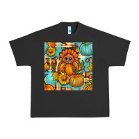 Pigment Black thanksgiving turkey with tartan seamless pattern bbs Urban Heavy Tee - BundleAndBundleShop