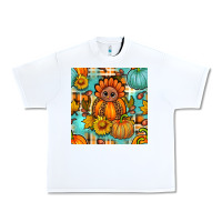 White thanksgiving turkey with tartan seamless pattern bbs Urban Heavy Tee - BundleAndBundleShop