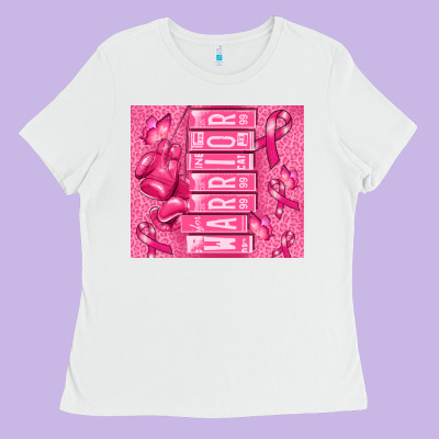 Warrior Breast Cancer Ladies Tee Designed By Ranaportraitstore