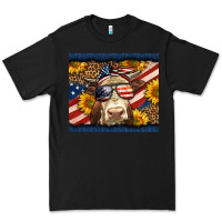 Black Western 4th Of July Cow Premium Tee - LillyAllenDesigns