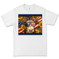 White Western 4th Of July Cow Premium Tee - LillyAllenDesigns