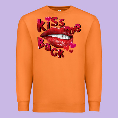 Kiss Me Back Valentine's Day Premium Sweatshirt Designed By Fadigitalartstudio