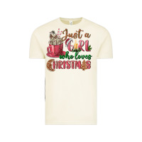 Vintage Arctic Pink Just a girl who loves Christmas Vintage Tee - NancyCooperArtShop