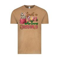 Vintage Camel Pink Just a girl who loves Christmas Vintage Tee - NancyCooperArtShop