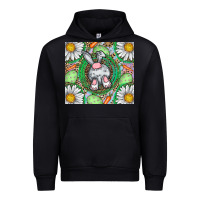 Black Easter Bunny Urban Hoodie - CowhideDigitalArt