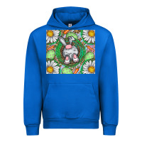Cobalt Easter Bunny Urban Hoodie - CowhideDigitalArt