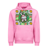 Fuchsia Pink Easter Bunny Urban Hoodie - CowhideDigitalArt