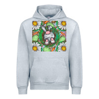 Heather Grey Easter Bunny Urban Hoodie - CowhideDigitalArt