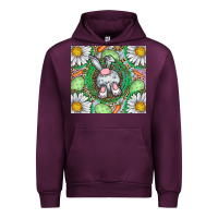 Mauve Wine Easter Bunny Urban Hoodie - CowhideDigitalArt