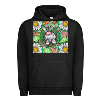 Pigment Black Easter Bunny Urban Hoodie - CowhideDigitalArt