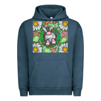 Pigment Midnight Navy Easter Bunny Urban Hoodie - CowhideDigitalArt