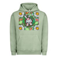 Pigment Oil Green Easter Bunny Urban Hoodie - CowhideDigitalArt