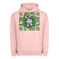 Pigment Salmon Easter Bunny Urban Hoodie - CowhideDigitalArt
