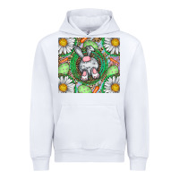 White Easter Bunny Urban Hoodie - CowhideDigitalArt