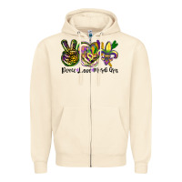 Sandshell peace love mardi gras Zipper Hoodie - CowGirlArtShop
