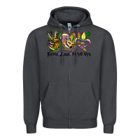 Smoke peace love mardi gras Zipper Hoodie - CowGirlArtShop