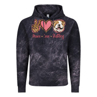 Cloud Black Peace Love Bulldog Vintage Hoodie - Jasminsmagicworld