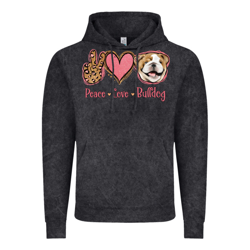 Peace Love Bulldog Vintage Hoodie by Jasminsmagicworld | Teevron