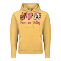 Vintage Mustard Peace Love Bulldog Vintage Hoodie - Jasminsmagicworld