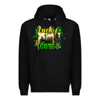 Black St. Patrick's Day Cow Premium Hoodie - HowdyJamesFarm