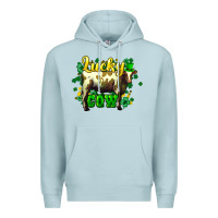 Blue Mist St. Patrick's Day Cow Premium Hoodie - HowdyJamesFarm