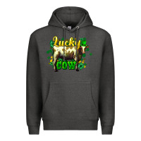 Charcoal Heather St. Patrick's Day Cow Premium Hoodie - HowdyJamesFarm