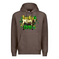 Coffee St. Patrick's Day Cow Premium Hoodie - HowdyJamesFarm