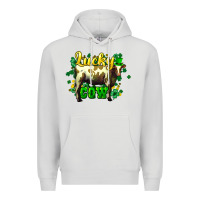 Dove Grey St. Patrick's Day Cow Premium Hoodie - HowdyJamesFarm