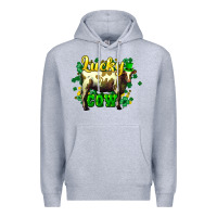 Heather Grey St. Patrick's Day Cow Premium Hoodie - HowdyJamesFarm