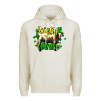 Oatmeal Heather St. Patrick's Day Cow Premium Hoodie - HowdyJamesFarm