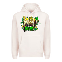 Pale Pink St. Patrick's Day Cow Premium Hoodie - HowdyJamesFarm