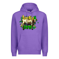 Purple St. Patrick's Day Cow Premium Hoodie - HowdyJamesFarm
