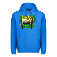 True Royal St. Patrick's Day Cow Premium Hoodie - HowdyJamesFarm