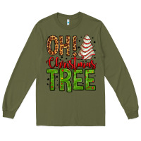 Army Green oh Christmas tree cake Long Sleeve Tee - Jasminsmagicworld