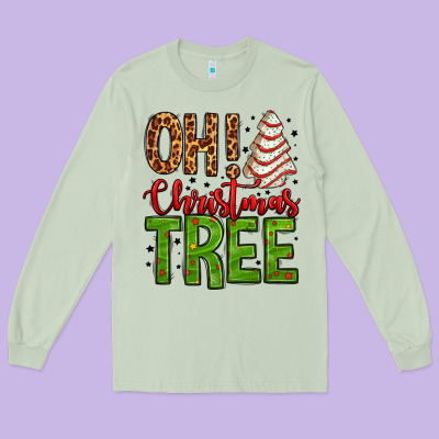 Oh Christmas Tree Cake Long Sleeve Tee Designed By Jasminsmagicworld