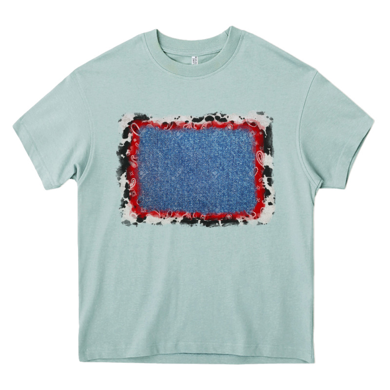 Cowhide Bandana Denim Background Heavy Core Tee by AdoDesignShop | Teevron