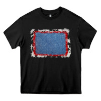 Black cowhide bandana denim background Heavy Core Tee - AdoDesignShop