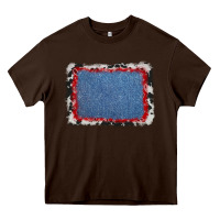 Chocolate Brown cowhide bandana denim background Heavy Core Tee - AdoDesignShop