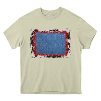 Mossy cowhide bandana denim background Heavy Core Tee - AdoDesignShop