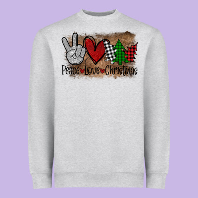 Peace Love Christmas Heavyweight Sweatshirt Designed By Bettercallsaul