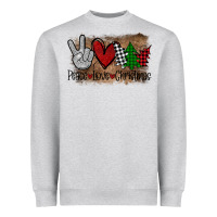 Heather Grey Peace Love Christmas Heavyweight Sweatshirt - Bettercallsaul
