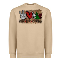 Mushroom Peace Love Christmas Heavyweight Sweatshirt - Bettercallsaul