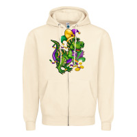 Sandshell mardi gras trex Zipper Hoodie - CowGirlArtShop
