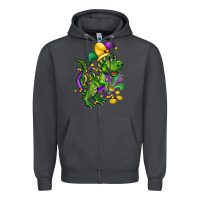 Smoke mardi gras trex Zipper Hoodie - CowGirlArtShop