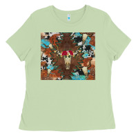 Matcha western floral bullskull cowhide and leopard Ladies Tee - Artiststas