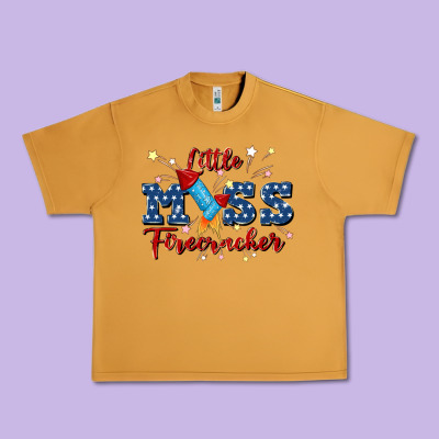 Little Miss Firecracker Urban Heavy Tee Designed By Jahusdesignshop