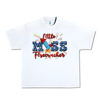 White little miss firecracker Urban Heavy Tee - JahusDesignShop