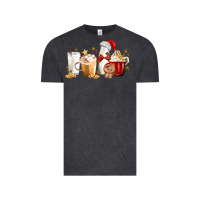 Vintage Black Christmas Milk and Cookie Latte Coffee Cups Vintage Tee - MaliasSmallBusiness